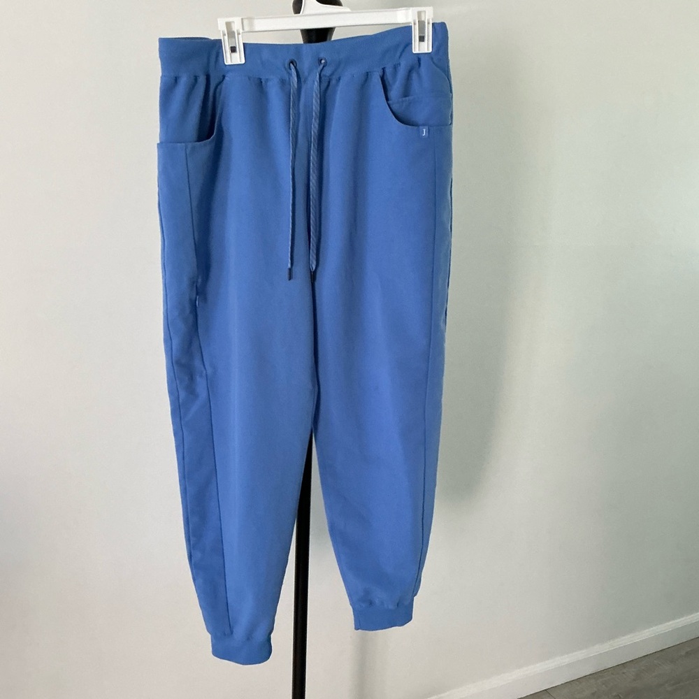 Jaanuu Men’s Jogger Scrub Pants Large Short Ceil Blue J85013S